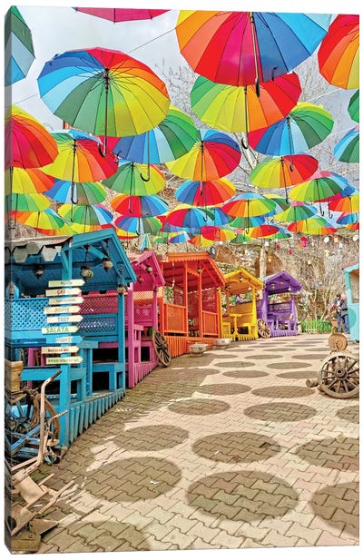 Balat Umbrella II Canvas Art Print - Istanbul Art