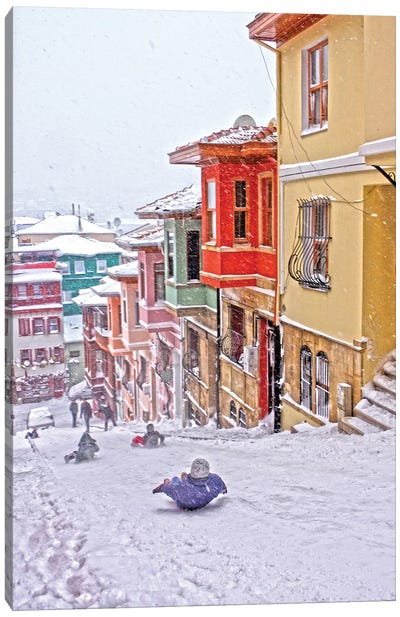 Balat Snow I Canvas Art Print - Istanbul Art