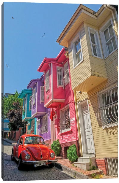 Edırnekapi Color Houses Canvas Art Print - Turkey Art