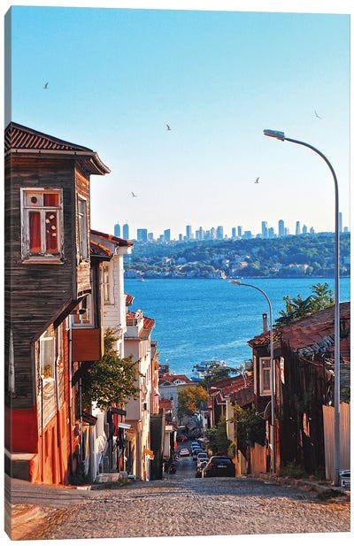 Beykoz Turkish House And Sea Canvas Art Print - Istanbul Art