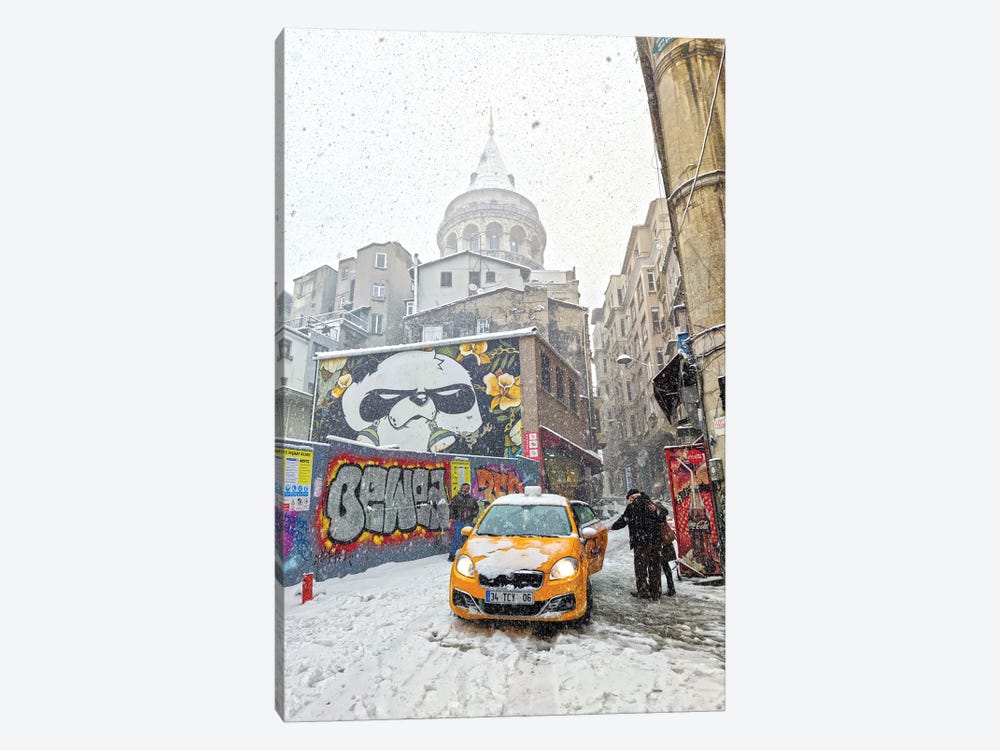 Galata Tower Snow by Mustafa Tayfun Özcan 1-piece Canvas Art