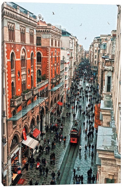Istiklal Street Taksim Canvas Art Print - Istanbul Art