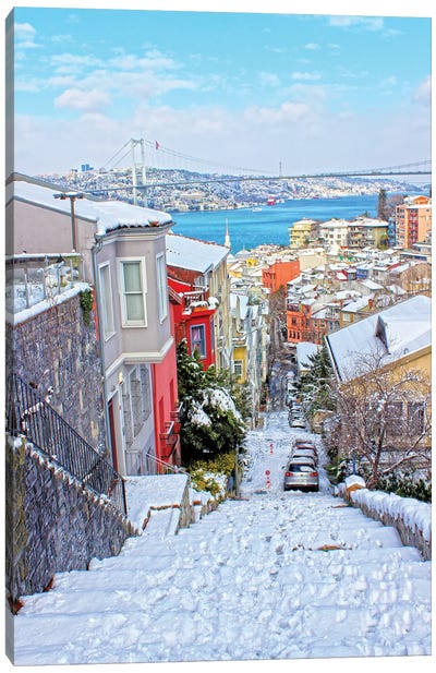 Kuzguncuk Winter Canvas Art Print - Istanbul Art