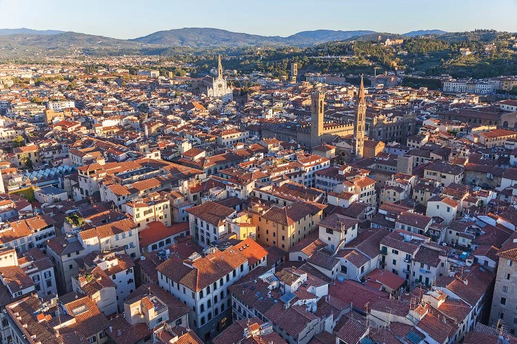 Aerial View Of Historic Center, Florence, Tuscany Region, Italy