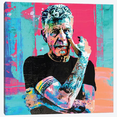 Anthony Bourdain Canvas Print #PAF102} by The Pop Art Factory Canvas Art Print