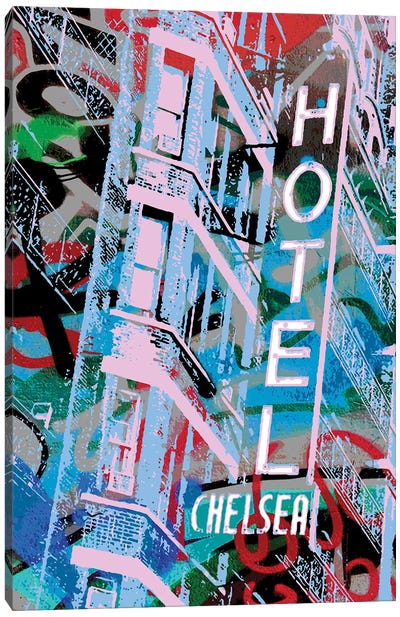 Chelsea Hotel Graffiti Canvas Art Print - The Pop Art Factory