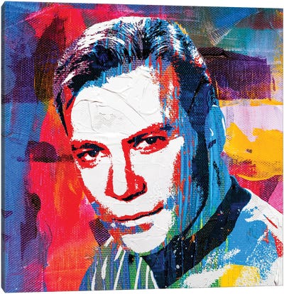Inspired By William Shatner As Captain James T. Kirk Canvas Art Print - The Pop Art Factory