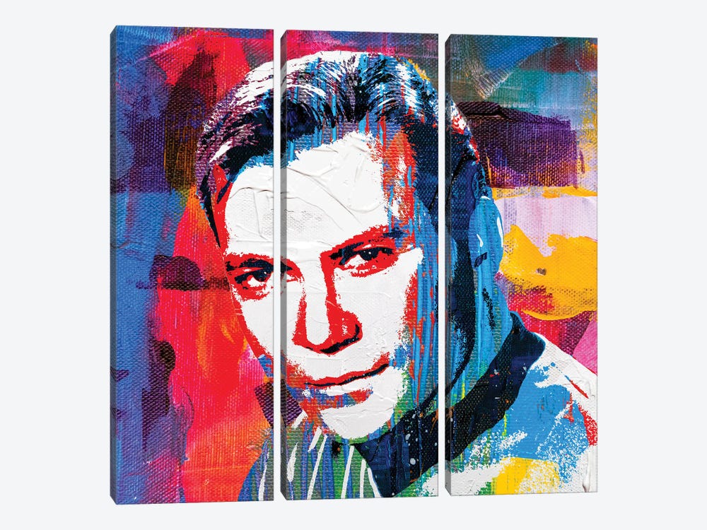 Inspired By William Shatner As Captain James T. Kirk by The Pop Art Factory 3-piece Canvas Art