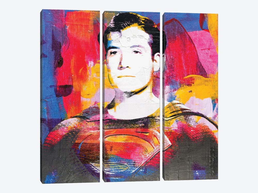 Inspired By George Reeves As Superman by The Pop Art Factory 3-piece Canvas Art Print