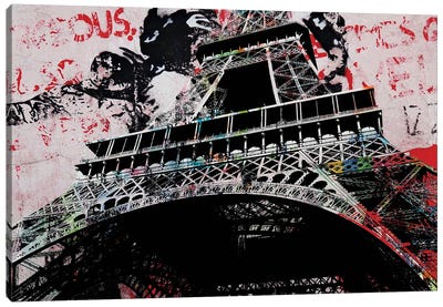 Eiffel Tower Graffiti Three Canvas Art Print - The Pop Art Factory