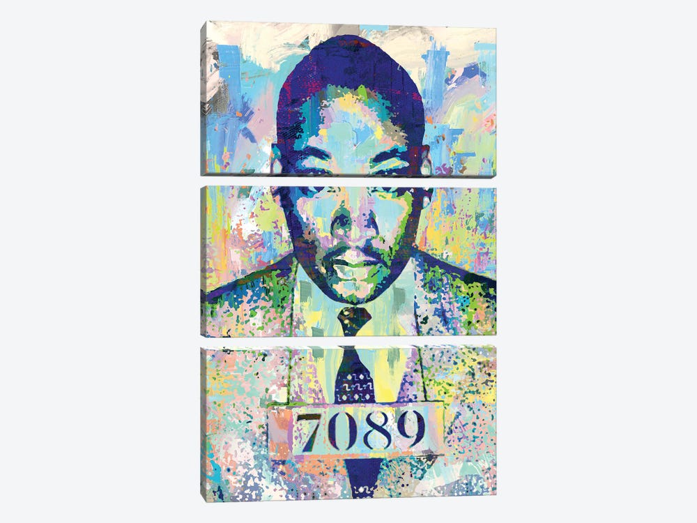 Martin Luther King Mug Shot by The Pop Art Factory 3-piece Canvas Art