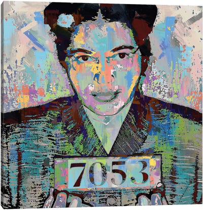 Rosa Parks Mug Shot Canvas Art Print - Historical Art
