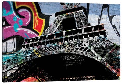 Eiffel Tower Graffiti Four Canvas Art Print - The Pop Art Factory