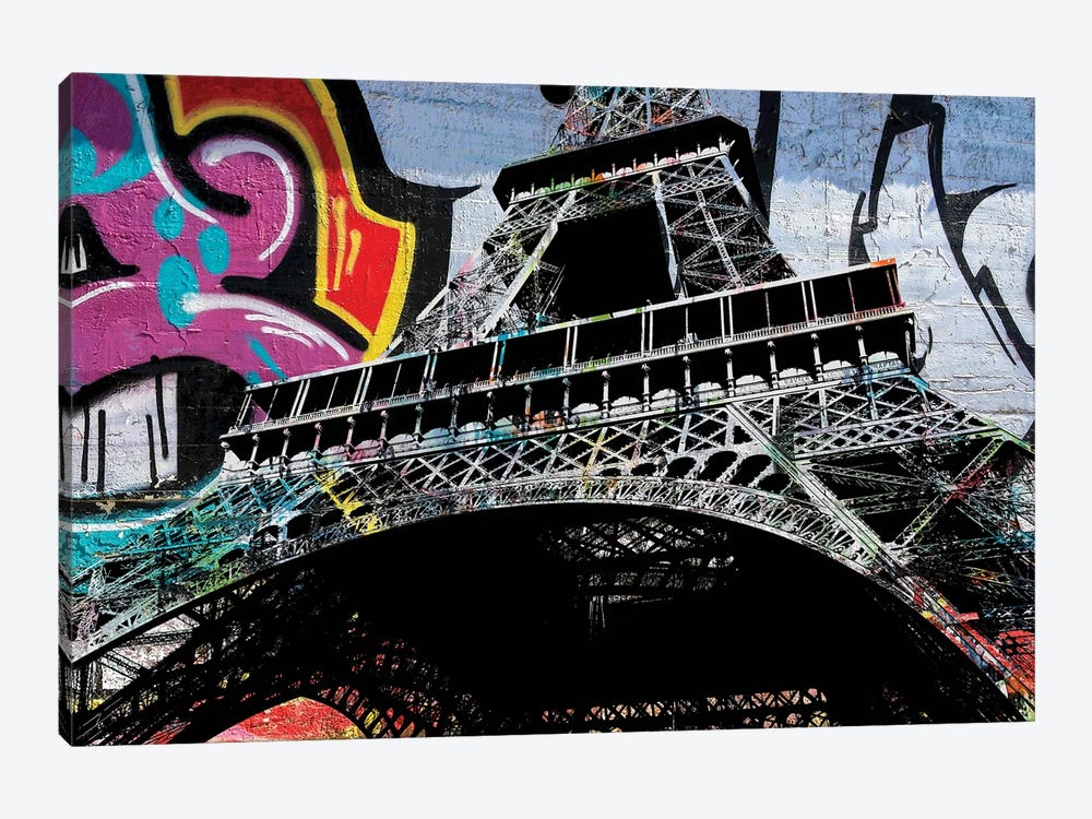 Eiffel Tower Graffiti Four by The Pop Art Factory 1-piece Canvas Art Print