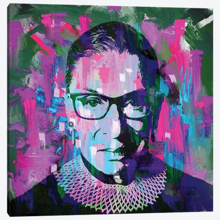 Ruth Bader Ginsberg II Canvas Print #PAF152} by The Pop Art Factory Canvas Wall Art