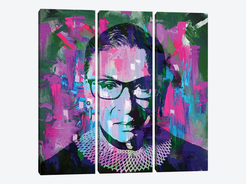 Ruth Bader Ginsberg II by The Pop Art Factory 3-piece Canvas Wall Art