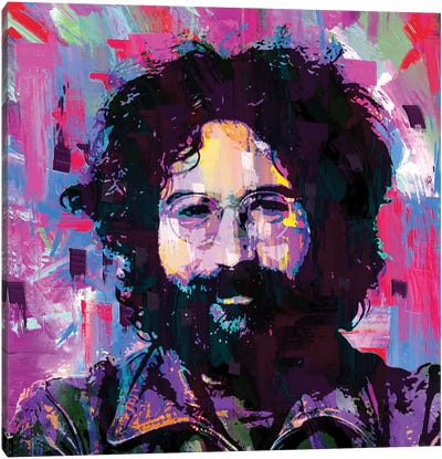 Grateful Jerry II Canvas Art Print - Jerry Garcia
