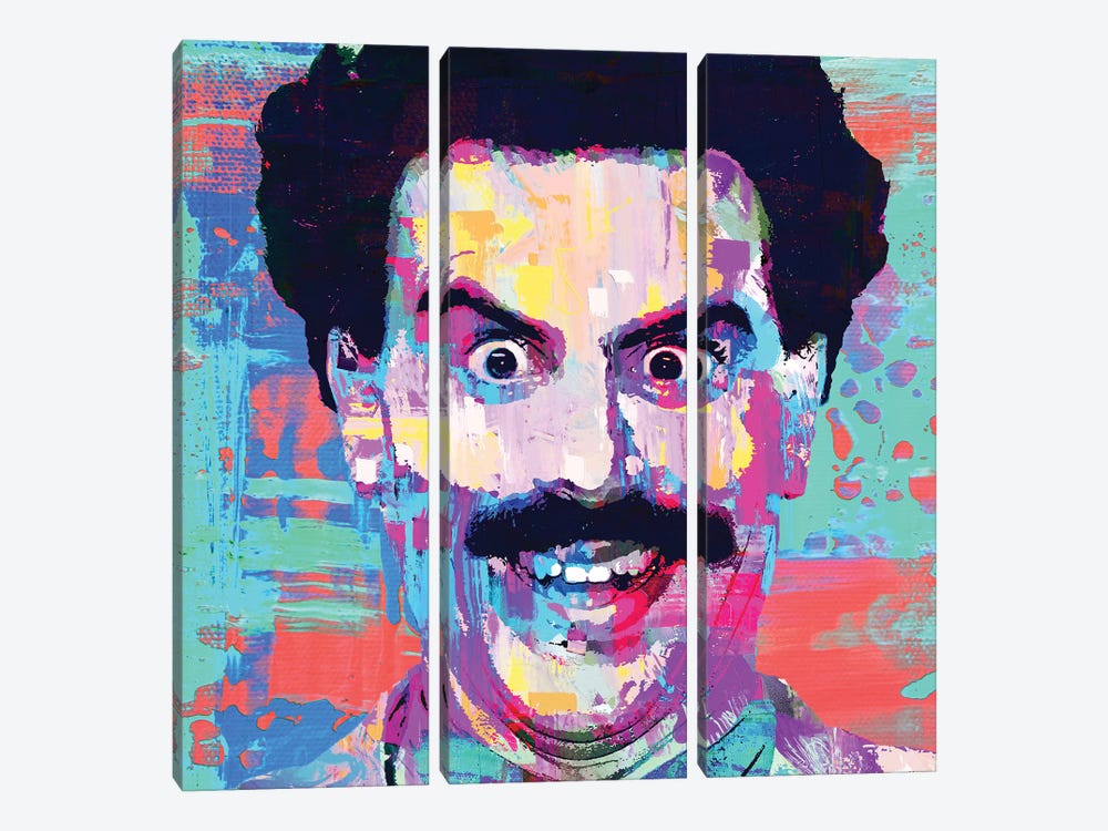 Comedian Borat by The Pop Art Factory 3-piece Art Print