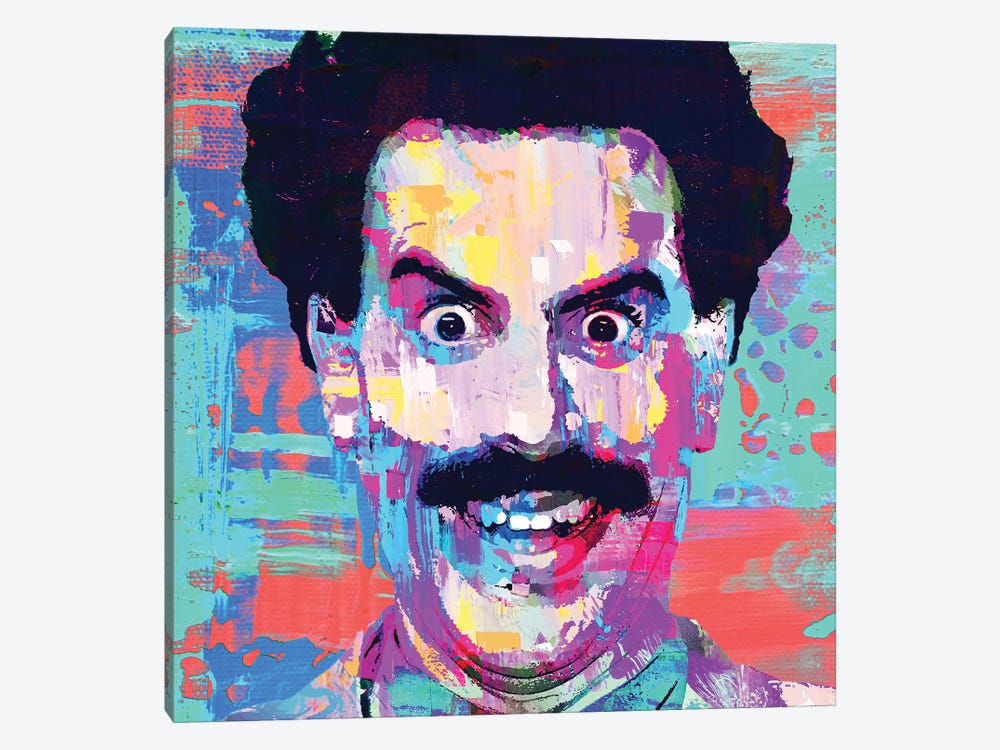 Comedian Borat by The Pop Art Factory 1-piece Canvas Art Print