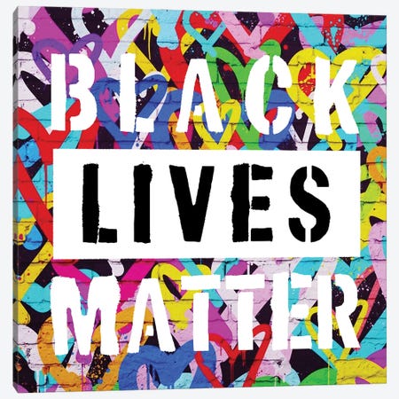Love Black Lives Matter Graffiti Pop Art Canvas Print #PAF194} by The Pop Art Factory Canvas Art Print