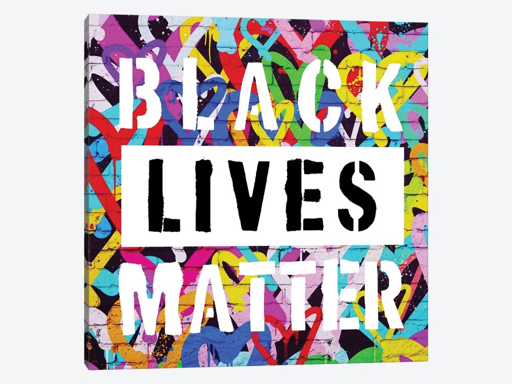 Love Black Lives Matter Graffiti Pop Art by The Pop Art Factory 1-piece Canvas Art
