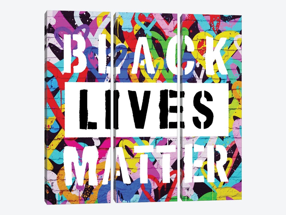 Love Black Lives Matter Graffiti Pop Art by The Pop Art Factory 3-piece Canvas Artwork