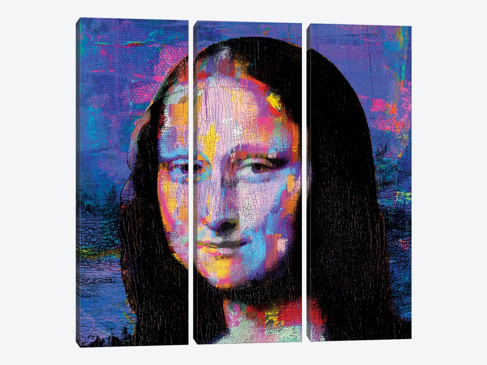 Mona Lisa II Pop Art by The Pop Art Factory 3-piece Canvas Print