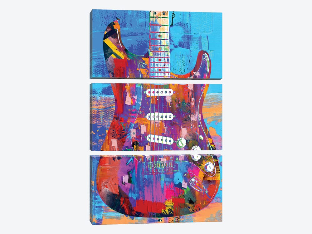 Painted Stratocaster by The Pop Art Factory 3-piece Canvas Art