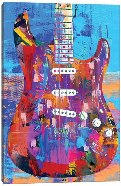 Painted Stratocaster Canvas Art Print - The Pop Art Factory