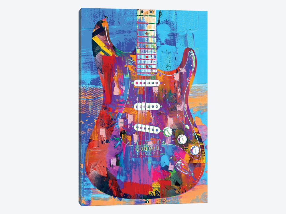 Painted Stratocaster by The Pop Art Factory 1-piece Canvas Artwork
