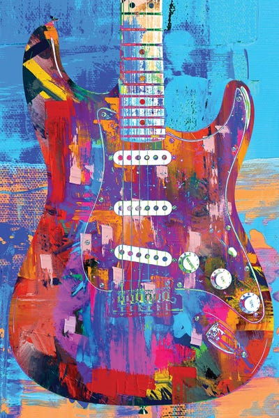Limited Edition Music Art: Painted Stratocaster by The Pop Art Factory