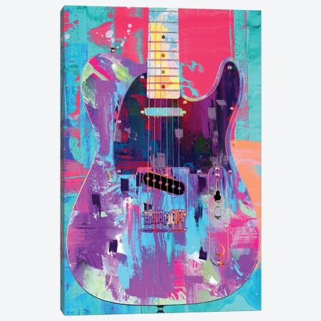 Painted Telecaster Canvas Print #PAF208} by The Pop Art Factory Canvas Art