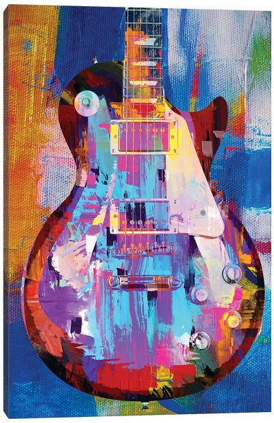 Painted Les Paul Canvas Art Print - Guitar Art
