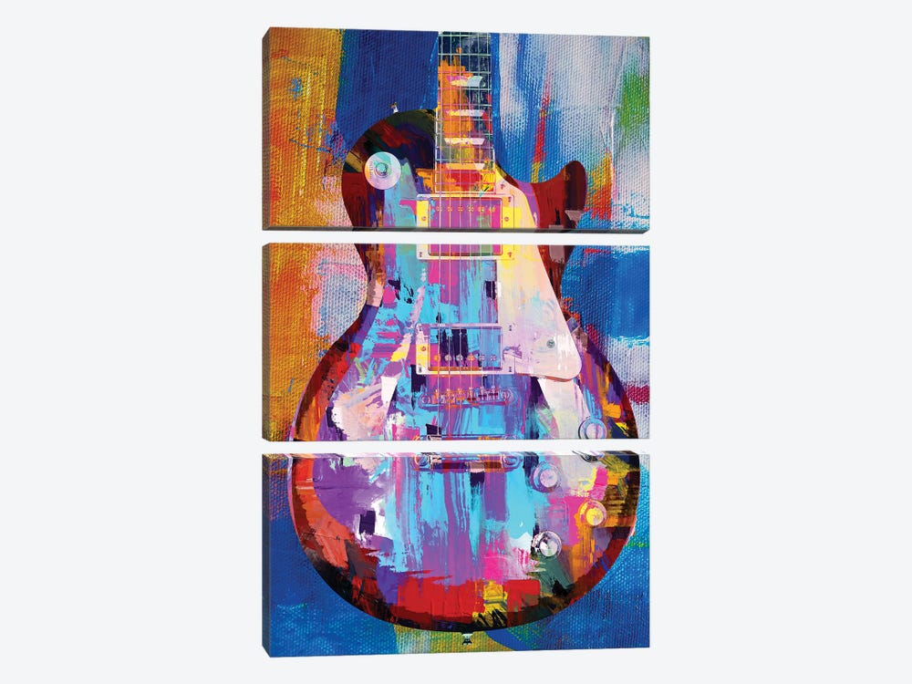 Painted Les Paul by The Pop Art Factory 3-piece Canvas Wall Art