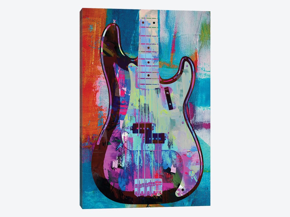 Painted Precision Bass by The Pop Art Factory 1-piece Canvas Art