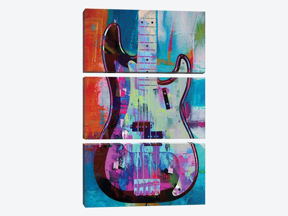Painted Precision Bass by The Pop Art Factory 3-piece Canvas Artwork