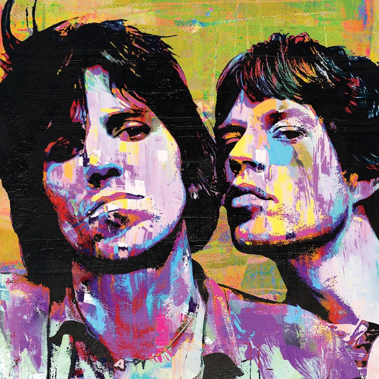Mick Jagger And Keith Richards by The Pop Art Factory wall art