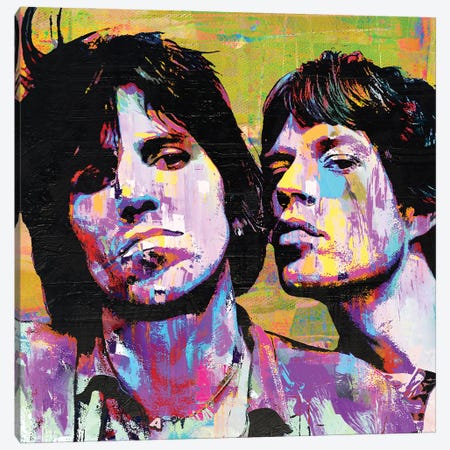 Mick Jagger And Keith Richards Canvas Print #PAF211} by The Pop Art Factory Art Print