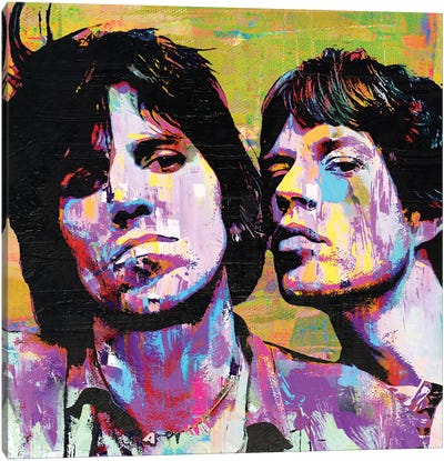 Mick Jagger And Keith Richards Canvas Art Print - The Pop Art Factory