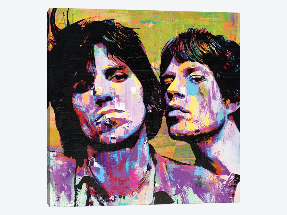 Mick Jagger And Keith Richards by The Pop Art Factory 1-piece Canvas Print