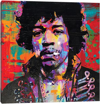 Jimi Hendrix Rockstar Pop Art Canvas Art Print - Sixties Nostalgia Art