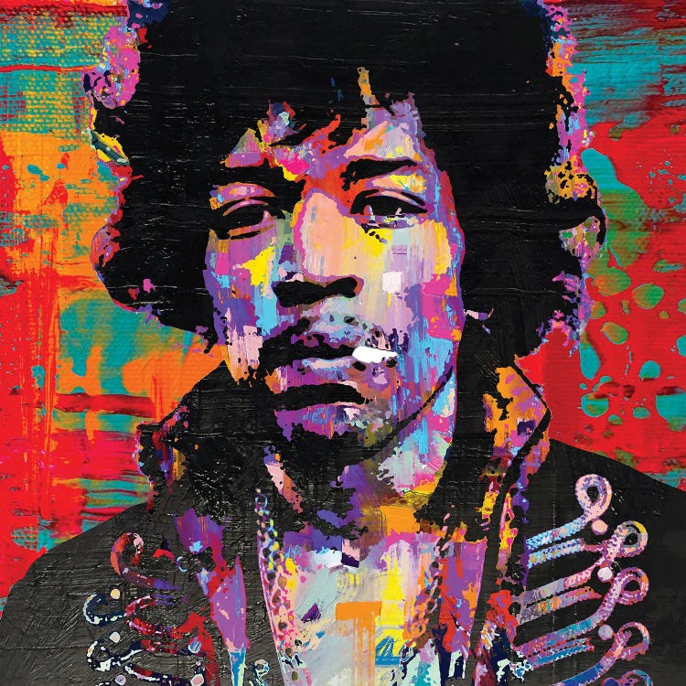 Jimi Hendrix Rockstar Pop Art by The Pop Art Factory wall art