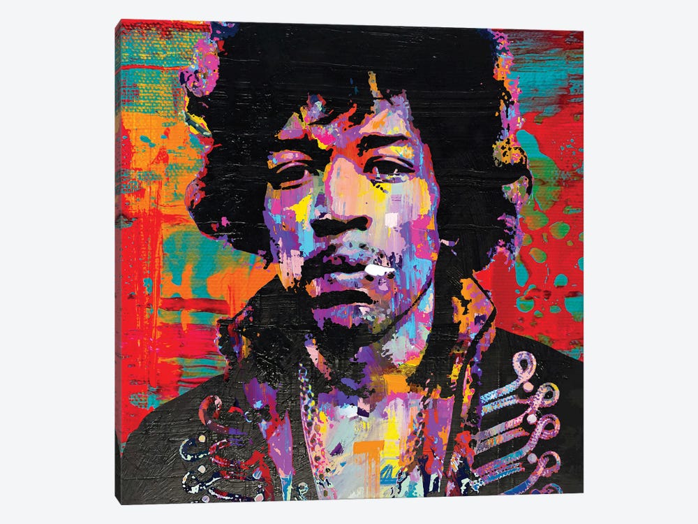 Jimi Hendrix Rockstar Pop Art by The Pop Art Factory 1-piece Canvas Art Print
