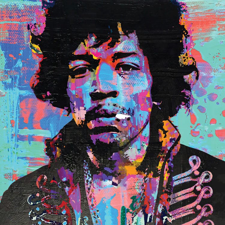 Jimi Hendrix Rockstar Pop Art II by The Pop Art Factory wall art