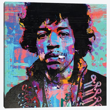 Jimi Hendrix Rockstar Pop Art II Canvas Print #PAF216} by The Pop Art Factory Canvas Artwork