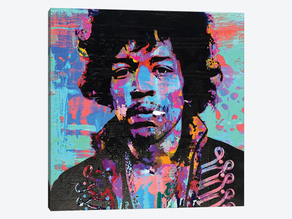Jimi Hendrix Rockstar Pop Art II by The Pop Art Factory 1-piece Canvas Artwork