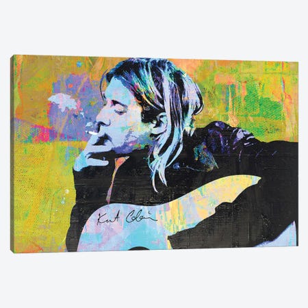 Kurt Cobain Nirvana Pop Art Canvas Print #PAF217} by The Pop Art Factory Canvas Art