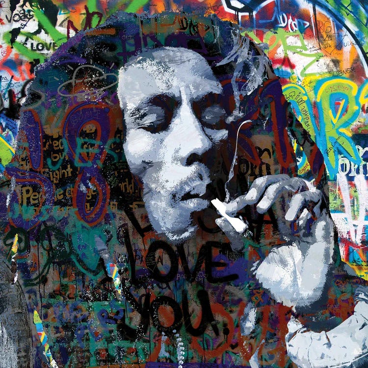 Bob Marley One Love Reggae Pop Art by The Pop Art Factory wall art