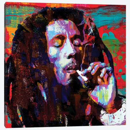 Bob Marley Jammin Reggae Pop Art Canvas Print #PAF219} by The Pop Art Factory Canvas Art Print