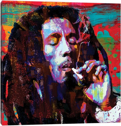Bob Marley Jammin Reggae Pop Art Canvas Art Print - Reggae Art